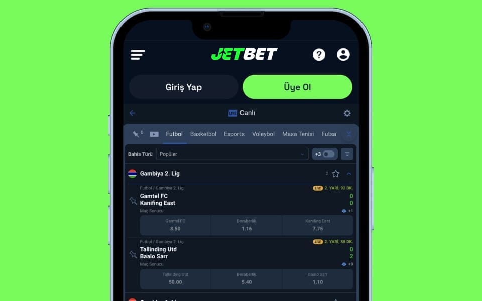 Jetbet mobil ekran görüntüsü